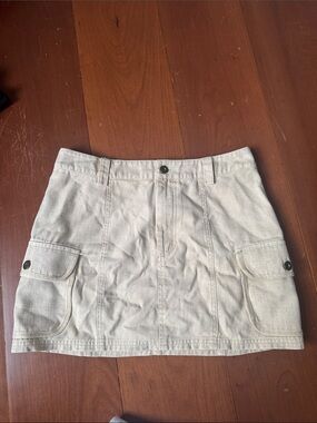 Altar'd State Cream Cargo Mini Skirt